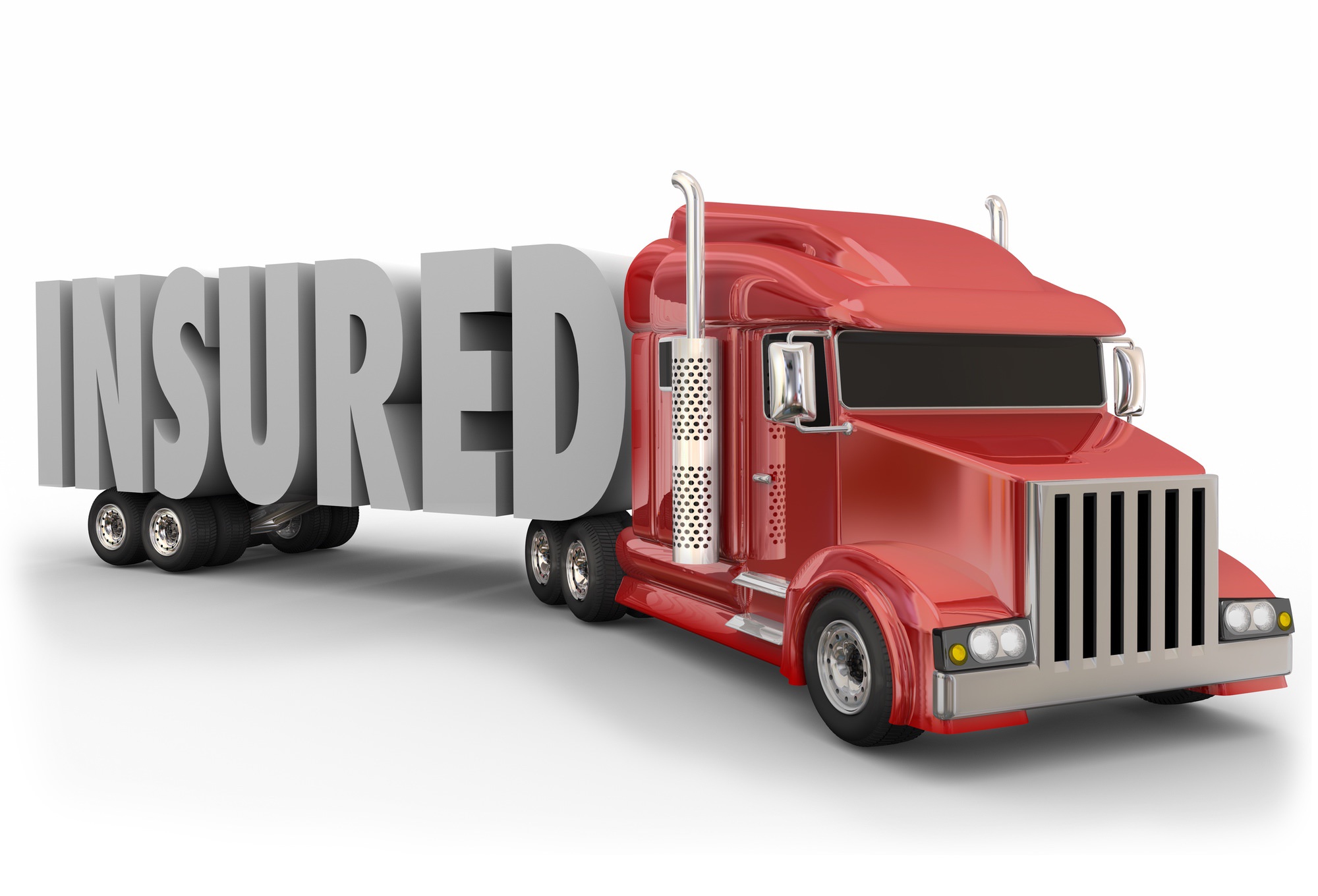 a semi truck with the word insured on the back