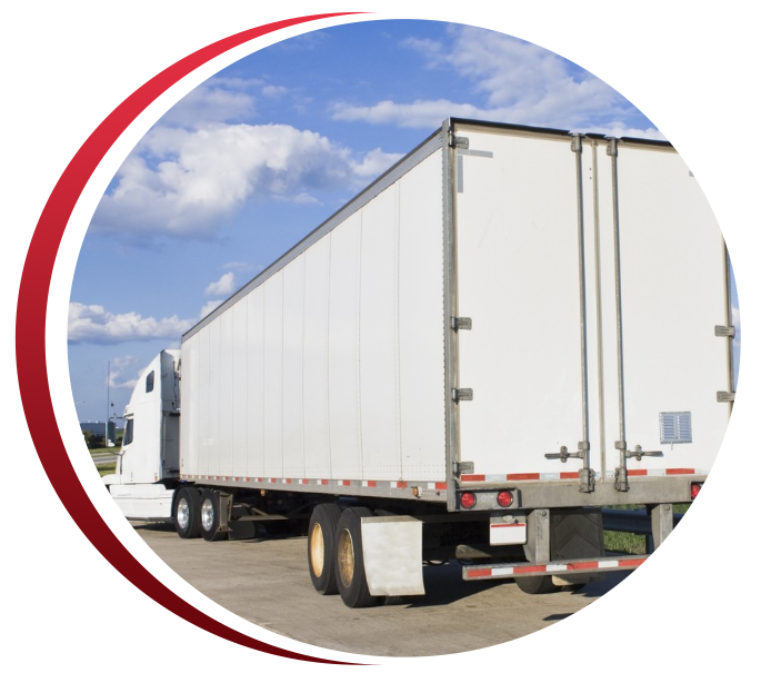 a white semi truck with trailer